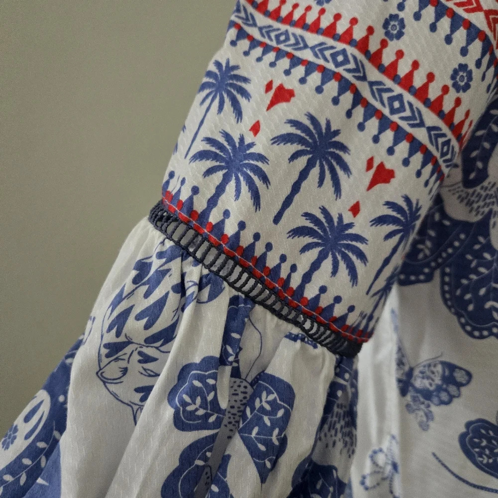 Emily Lovelock NWT Boho Style Bishop Sleeve Loose fitting Blouse size SMALL - Picture 7 of 16